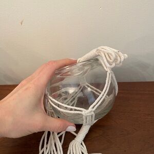 Handcrafted Glass Vase with Macramé Holder